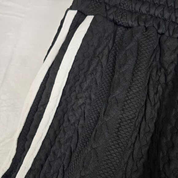 Knitted Sleeveless Cardigans Pants Lounge Set Women XL Black White Trim - Picture 7 of 14